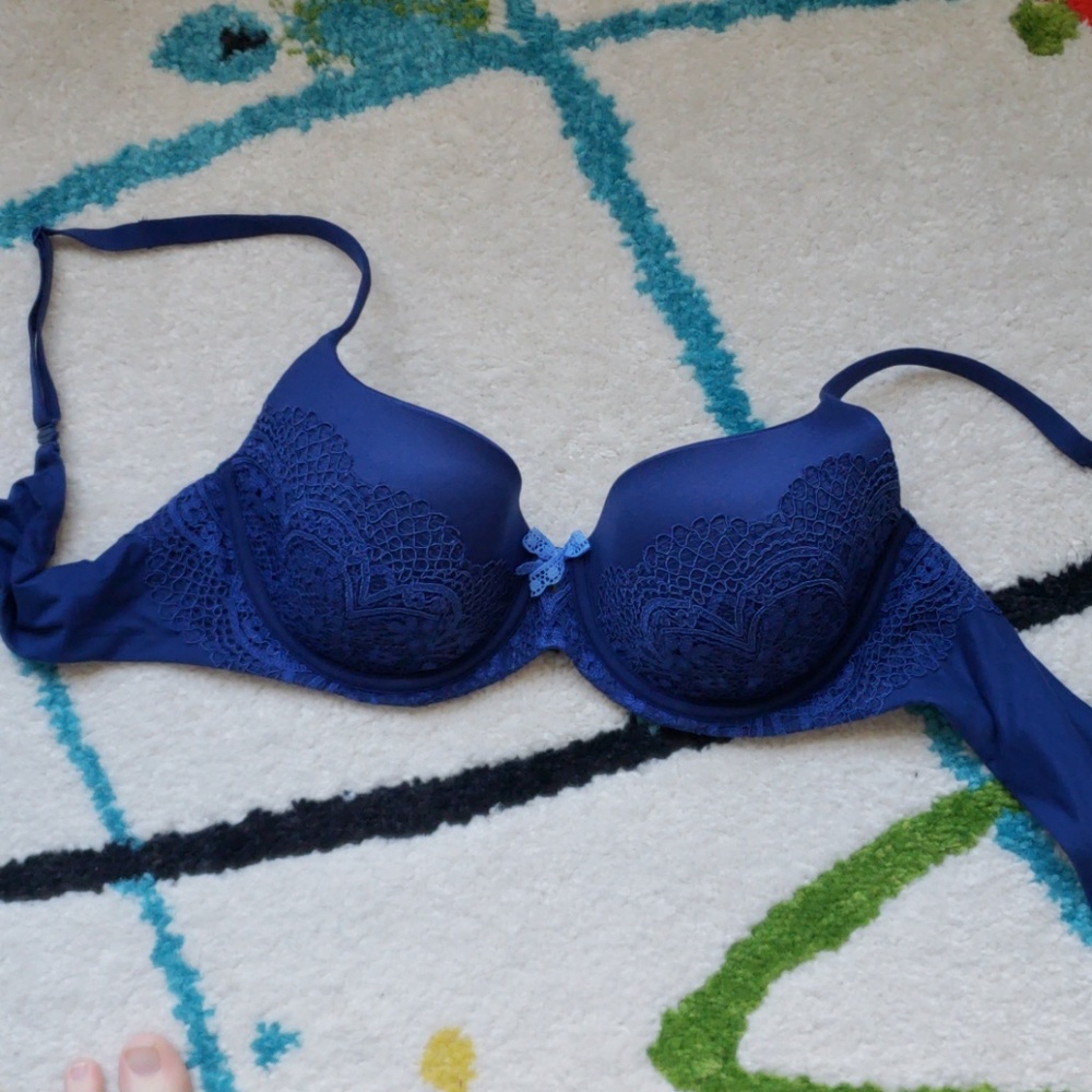Sapphire Blue Victoria's Secret Body Lined Demi